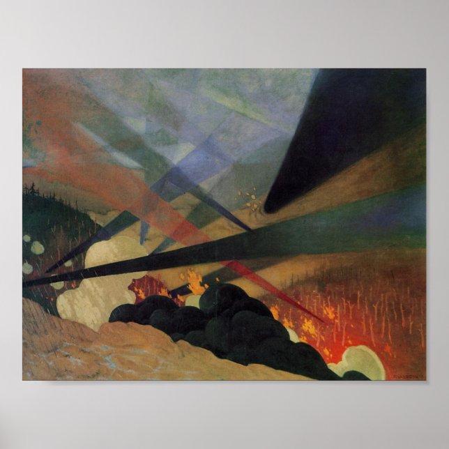 Affiche Verdun (World War One Battle Scene) (by Vallotton) (Devant)