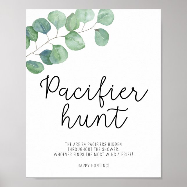 Affiche Verdure - chasse à la tétine jeu de baby shower (Devant)