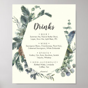 Affiche Verdure d'hiver   Panneau de menu de boissons de m