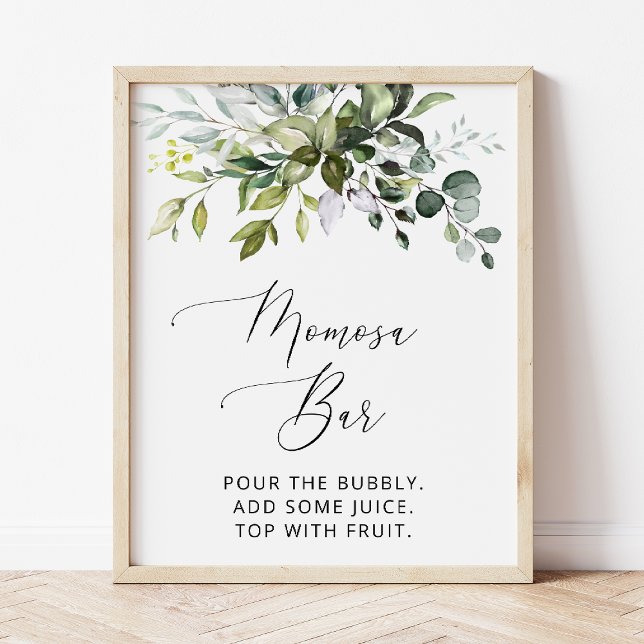 Affiche Verdure, Eucalyptus Feuilles, Boho, Momosa Bar (Créateur téléchargé)