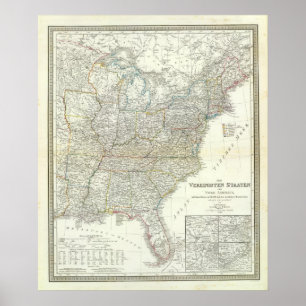 Affiche Vereinigten Staaten v Amérique du Nord - nord USA