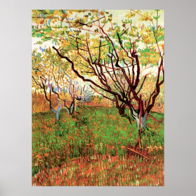 Affiche Verger en fleurs de Vincent van Gogh (Devant)
