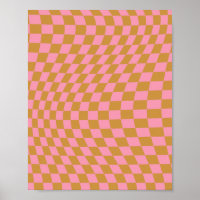 Vérifier Pink Mustard À damiers Motif Checkerboard