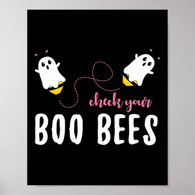 Affiche Vérifier vos abeilles Boo Octobre Décernés du canc (Devant)