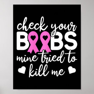 Affiche Vérifiez votre Boo Bees Breast Cancer Awareness Co