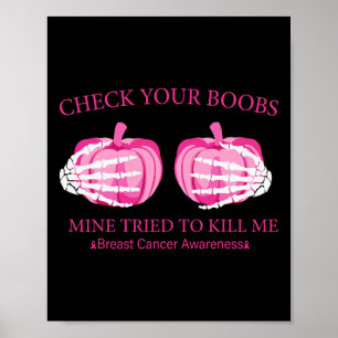 Affiche Vérifiez votre survivant du sein Pink Ribbon Breas