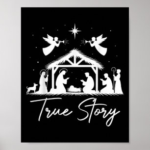 Affiche Véritable histoire Noël Nativité Jésus Christian M