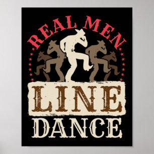 Affiche Véritable Homme Ligne Danse Chemise Pays Danse Occ