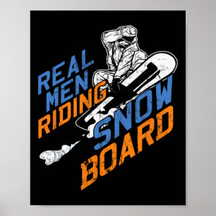 Affiche Véritable Homme Riding Snowboard Snowboard Hiver E