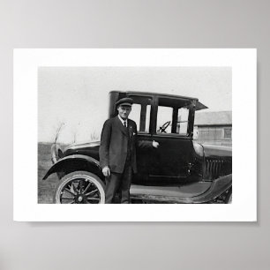 Affiche Véritable photo de voiture ancienne   