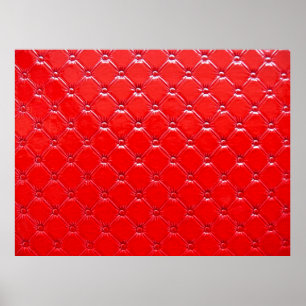 Affiche Véritable rembourrage en cuir rouge.