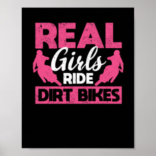 Affiche Véritables filles à vélo de terre motocross