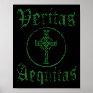 Affiche Veritas Aequitas Vérité Celtique Justice Prière St
