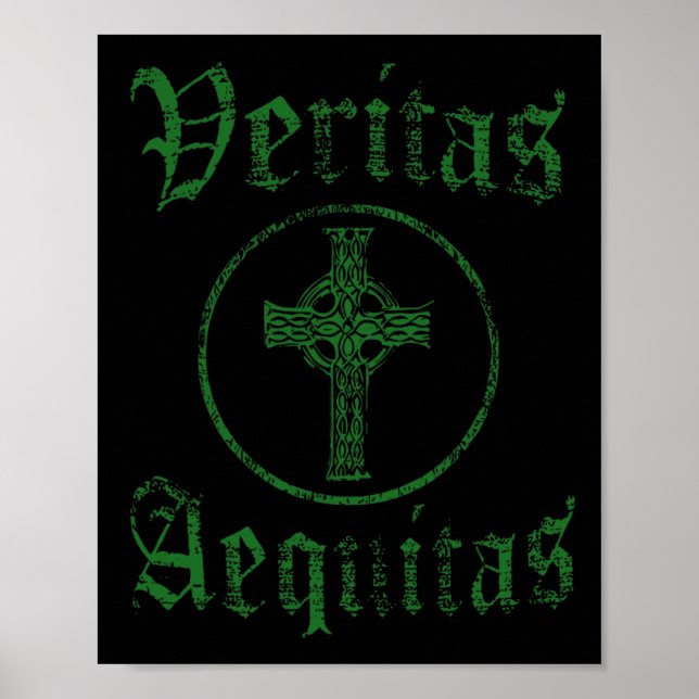 Affiche Veritas Aequitas Vérité Celtique Justice Prière St (Devant)