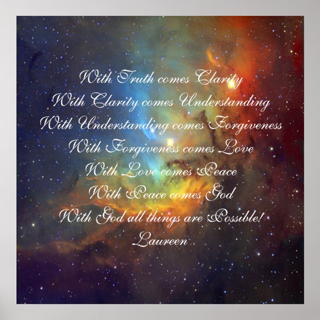 Affiche Vérité, compréhension de l'amour et de Dieu (Devant)