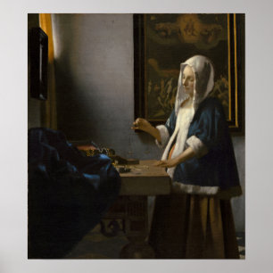 Affiche Vermeer - Femme Détenant Un Solde 1665
