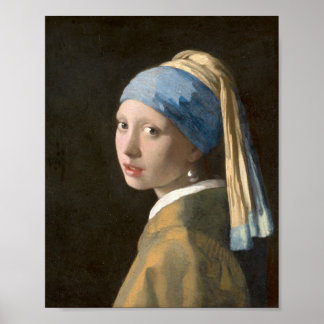 Affiche Vermeer - Fille à oreille perle (1665)