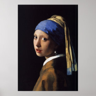 Affiche Vermeer - fille avec une boucle d'oreille de perle