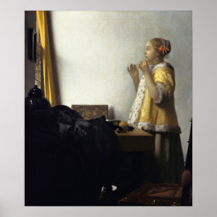 Affiche Vermeer - Jeune Femme Avec Un Collier De Perle 166