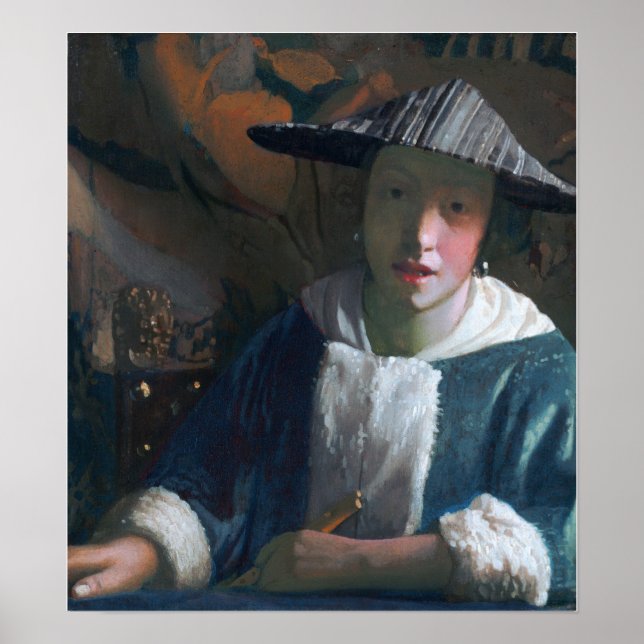 Affiche Vermeer - Jeune Fille Avec Une Flûte 1670 (Devant)
