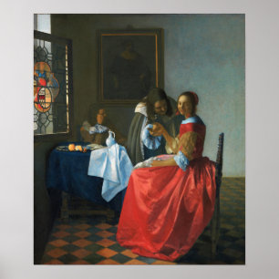 Affiche Vermeer - La fille avec un verre de vin 1662