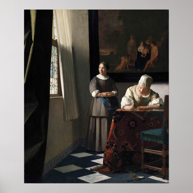 Affiche Vermeer : Lady Writing a Letter (Dublin) (Devant)