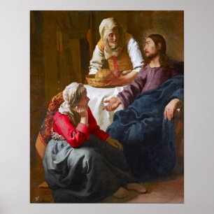 Affiche Vermeer - Le Christ chez Marthe et Marie