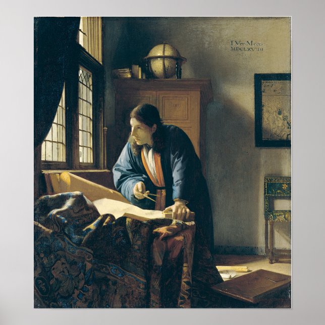 Affiche Vermeer - Le géographe 1669 (Devant)