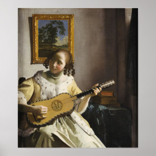 Affiche Vermeer - Le Joueur de Guitare 1673