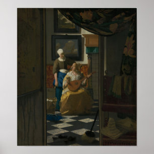 Affiche Vermeer - Lettre d'amour 1670