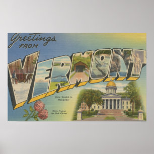 Affiche Vermont (Capitale d'Etat/Fleur) -