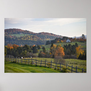 Affiche Vermont pastoral en automne