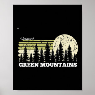 Affiche Vermont Randonnée Montagnes Vertes Arbres Nature F