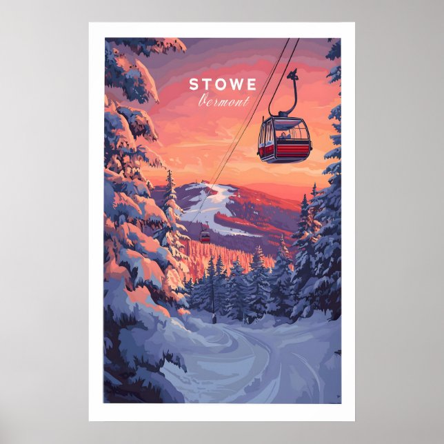 Affiche Vermont Ski Art 1 (Devant)