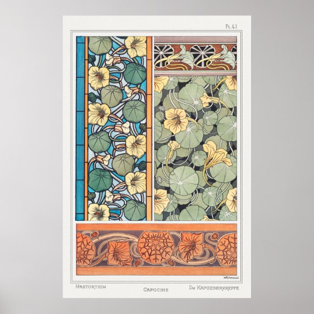 Affiche Verneuil, Capucine, Plante, Style Vintage (Devant)