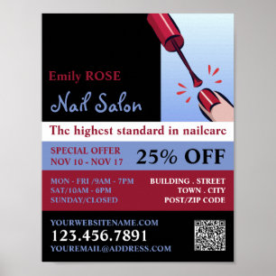 Affiche Vernis à ongles, Technicien ongulaire, Publicité p