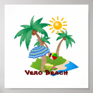 Affiche VERO BEACH Étiquette de vacances parfaite