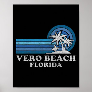 Affiche Vero Beach Floride Famille Vacances d'été Vintage