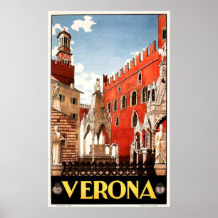 Affiche VERONA Veneto ITALIE Vintage Italie Voyage