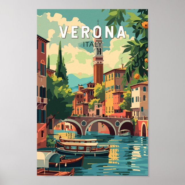 Affiche Vérone Italie Travel Art Vintage (Devant)
