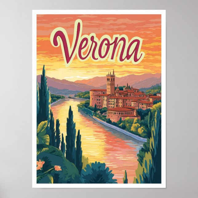 Affiche Vérone Italie Vintage voyage d'art (Devant)