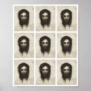 Affiche Veronica Veil Shroud Jesus Face Crown Thorns Multi