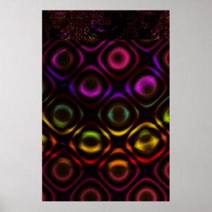Affiche Verre Art fractal arc-en-ciel