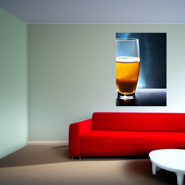 Affiche Verre de bière sur une table dans l'espace | AI Ar (Créateur téléchargé)