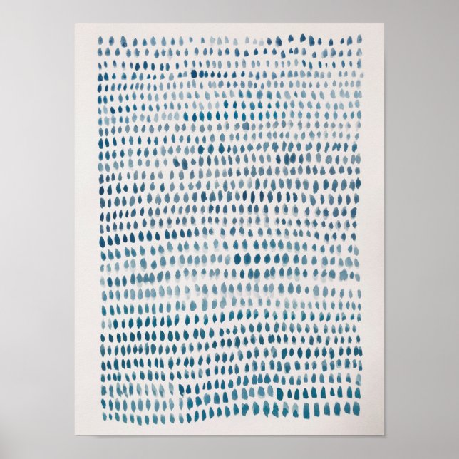 Affiche Verre de mer Abstrait Blue Dot Ocean Motif (Devant)
