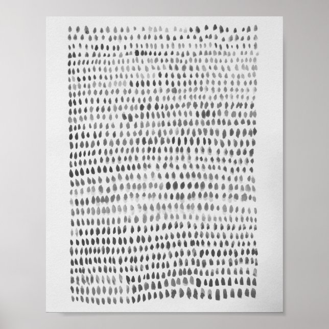 Affiche Verre de mer Abstrait gris point Motif océanique (Devant)