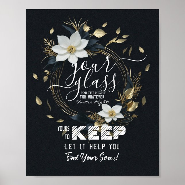 Affiche Verre mariage Pour La Nuit Trouvez Votre Siège (Devant)