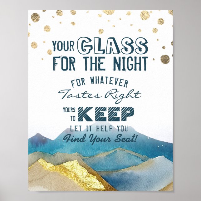 Affiche Verre mariage Pour La Nuit Trouvez Votre Siège (Devant)