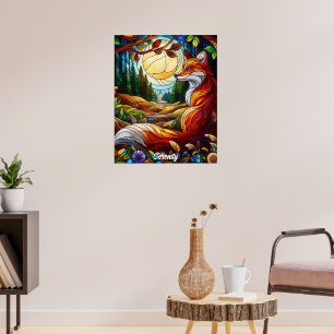 Affiche Verre tendu Look Renard rouge