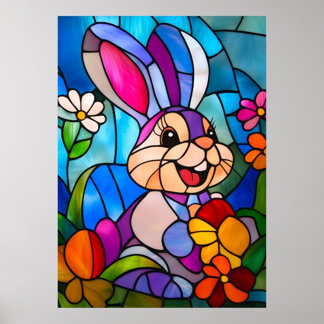Affiche Verre Trait Trait De Pâques Mignonne (Devant)